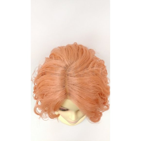 Peachy Pink Lace Front Wavy Lob Heat Resistant Wig - Picture 4 of 5
